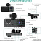 3-Channel Dash Cam 1080P | Front, Rear & Inside Car Camera with Night Vision